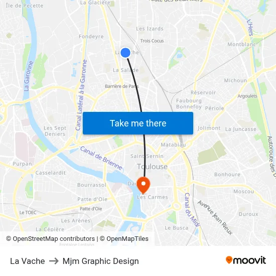 La Vache to Mjm Graphic Design map