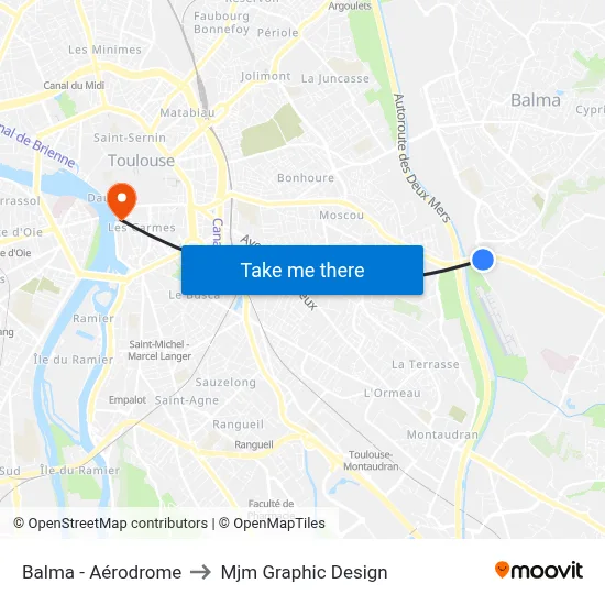 Balma - Aérodrome to Mjm Graphic Design map