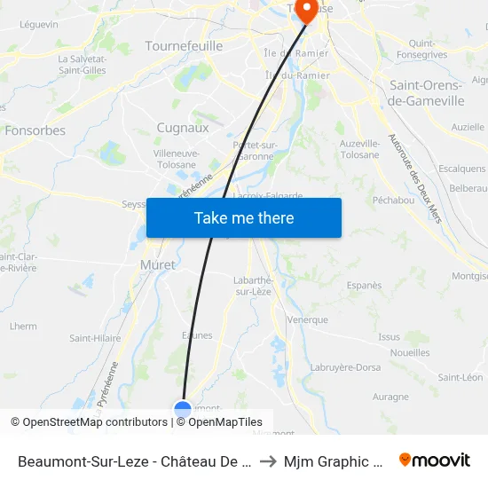 Beaumont-Sur-Leze - Château De Beaumont to Mjm Graphic Design map