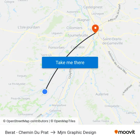 Berat - Chemin Du Prat to Mjm Graphic Design map