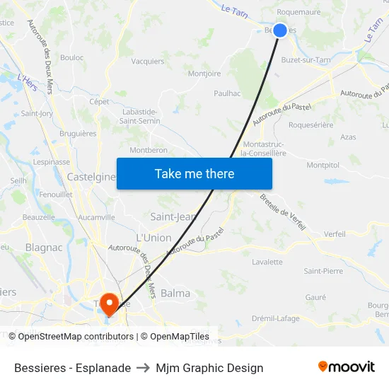 Bessieres - Esplanade to Mjm Graphic Design map