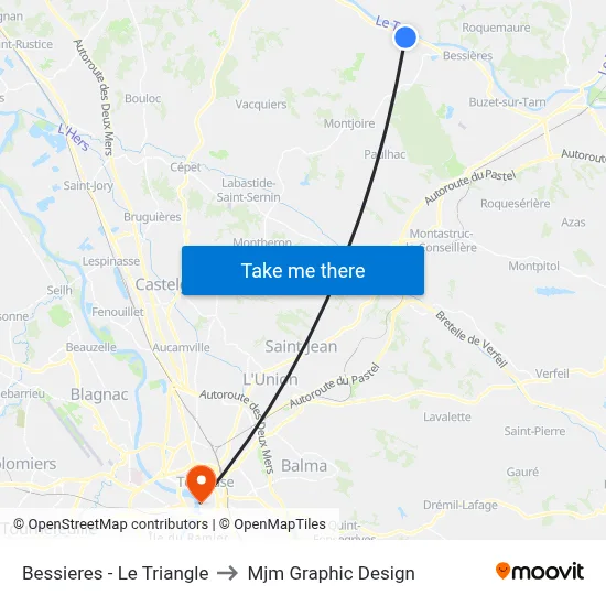 Bessieres - Le Triangle to Mjm Graphic Design map