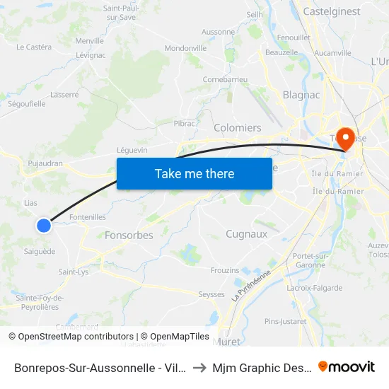 Bonrepos-Sur-Aussonnelle - Village to Mjm Graphic Design map