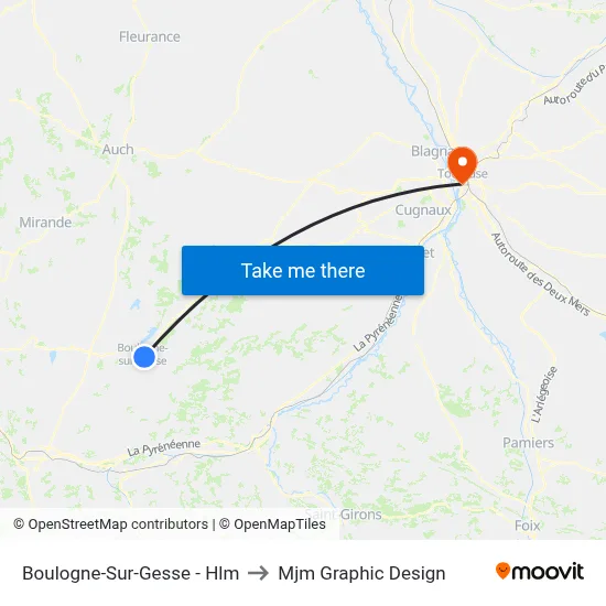 Boulogne-Sur-Gesse - Hlm to Mjm Graphic Design map