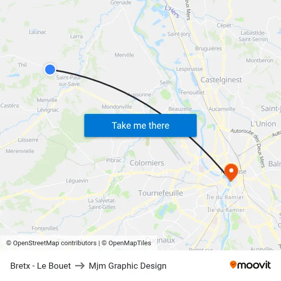 Bretx - Le Bouet to Mjm Graphic Design map