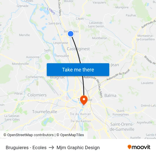 Bruguieres - Ecoles to Mjm Graphic Design map