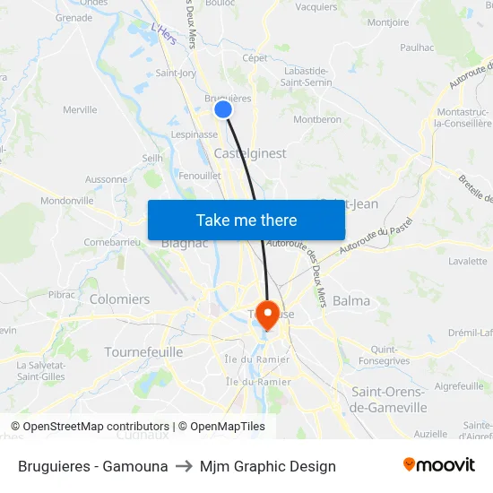 Bruguieres - Gamouna to Mjm Graphic Design map