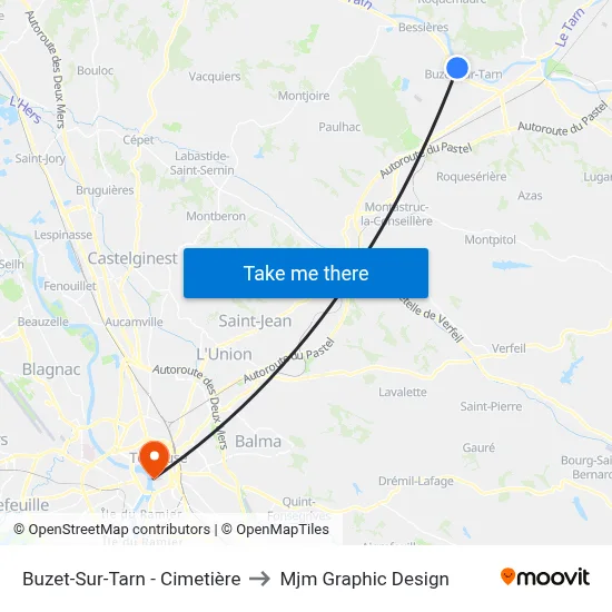 Buzet-Sur-Tarn - Cimetière to Mjm Graphic Design map