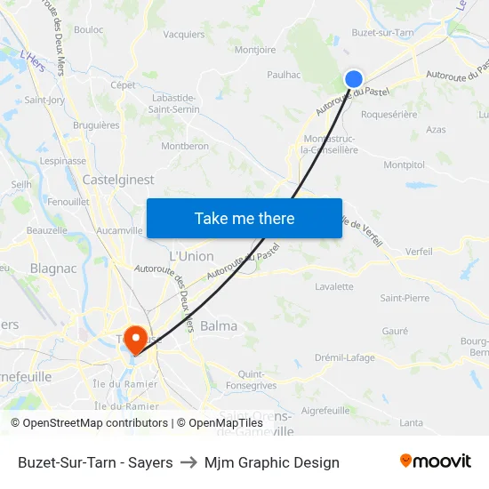 Buzet-Sur-Tarn - Sayers to Mjm Graphic Design map