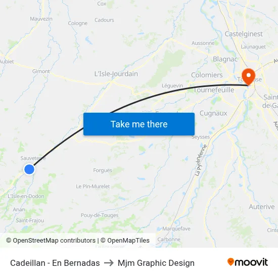 Cadeillan - En Bernadas to Mjm Graphic Design map
