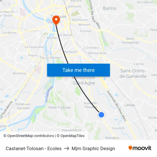Castanet-Tolosan - Ecoles to Mjm Graphic Design map