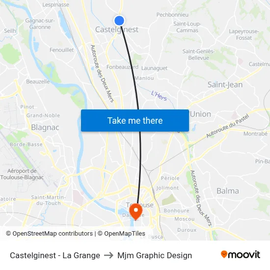 Castelginest - La Grange to Mjm Graphic Design map