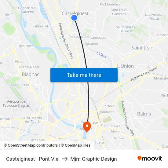Castelginest - Pont-Viel to Mjm Graphic Design map
