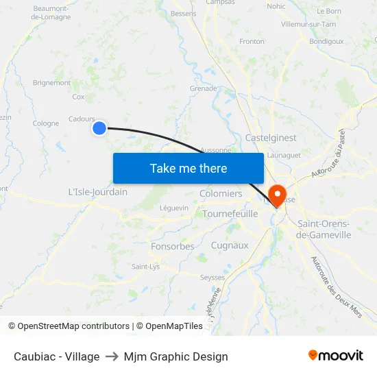 Caubiac - Village to Mjm Graphic Design map