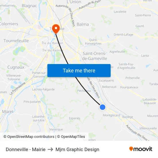Donneville - Mairie to Mjm Graphic Design map