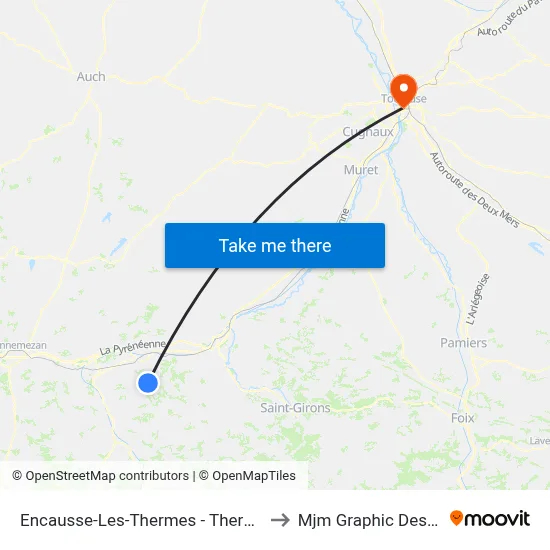 Encausse-Les-Thermes - Thermes to Mjm Graphic Design map