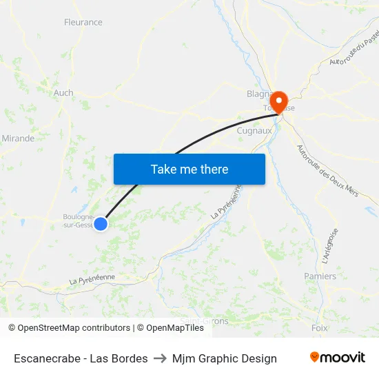 Escanecrabe - Las Bordes to Mjm Graphic Design map