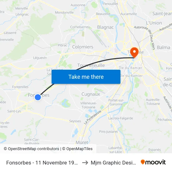 Fonsorbes - 11 Novembre 1918 to Mjm Graphic Design map