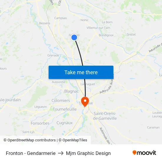 Fronton - Gendarmerie to Mjm Graphic Design map