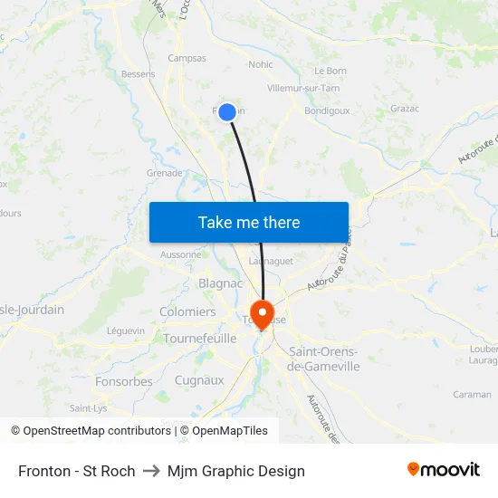 Fronton - St Roch to Mjm Graphic Design map