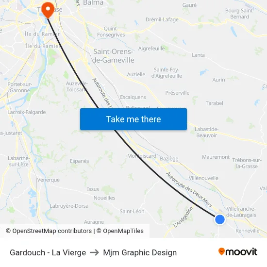 Gardouch - La Vierge to Mjm Graphic Design map