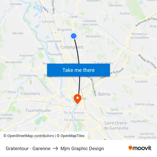 Gratentour - Garenne to Mjm Graphic Design map