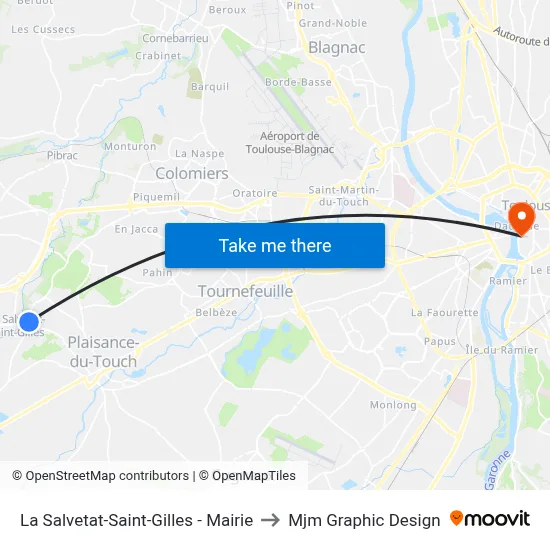 La Salvetat-Saint-Gilles - Mairie to Mjm Graphic Design map