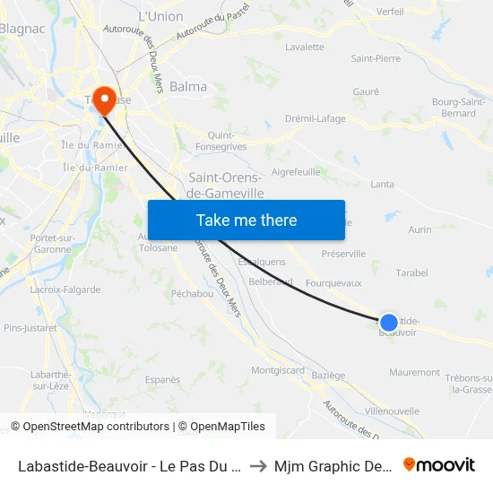 Labastide-Beauvoir - Le Pas Du Merle to Mjm Graphic Design map