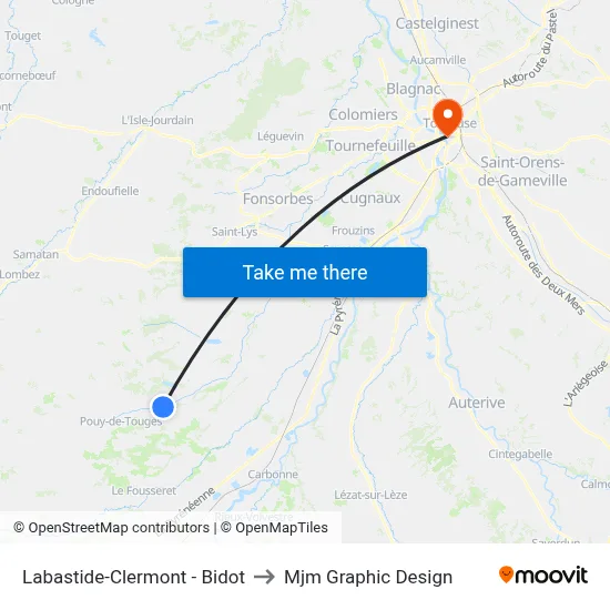 Labastide-Clermont - Bidot to Mjm Graphic Design map