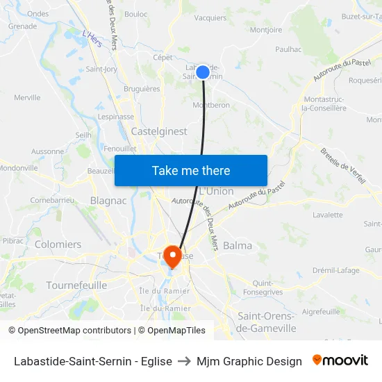 Labastide-Saint-Sernin - Eglise to Mjm Graphic Design map