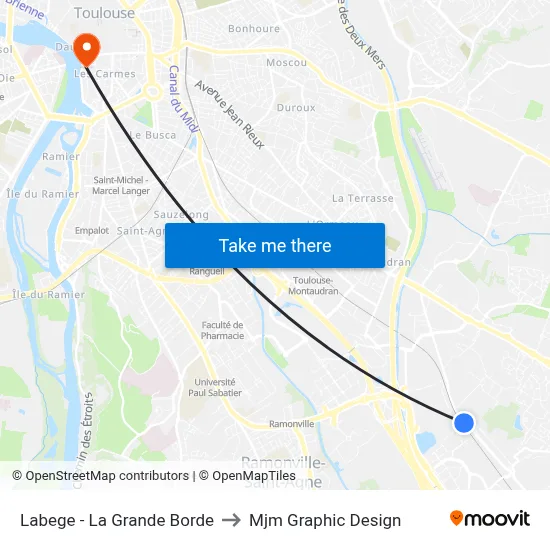 Labege - La Grande Borde to Mjm Graphic Design map