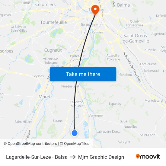 Lagardelle-Sur-Leze - Balsa to Mjm Graphic Design map