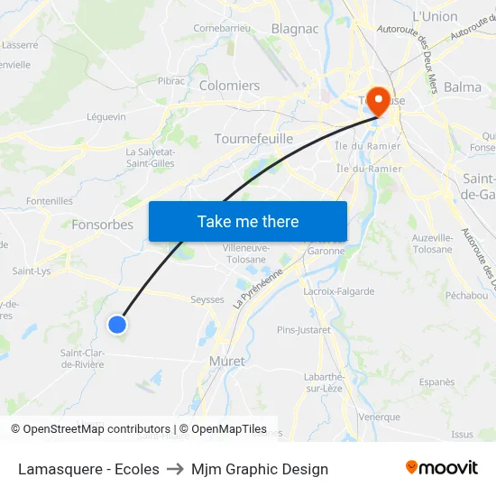 Lamasquere - Ecoles to Mjm Graphic Design map