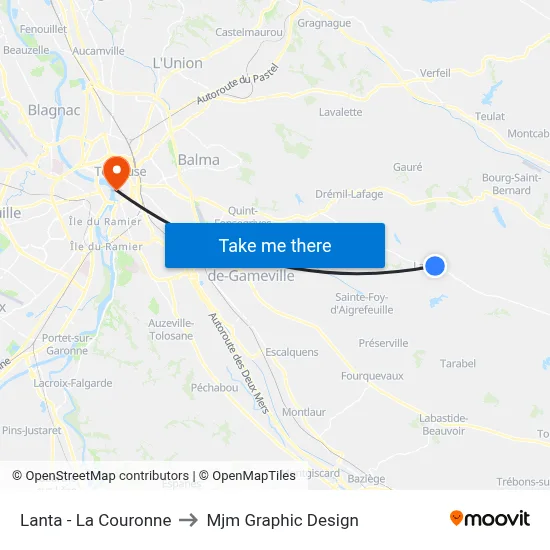 Lanta - La Couronne to Mjm Graphic Design map