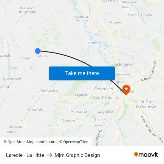 Lareole - La Hitte to Mjm Graphic Design map