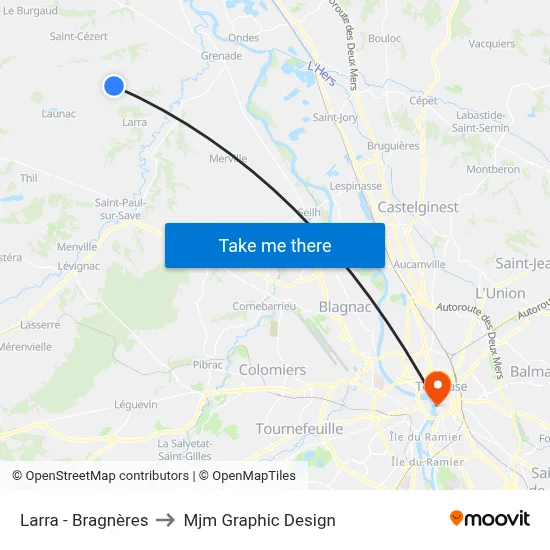 Larra - Bragnères to Mjm Graphic Design map