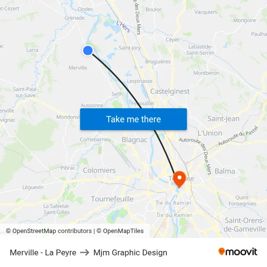 Merville - La Peyre to Mjm Graphic Design map