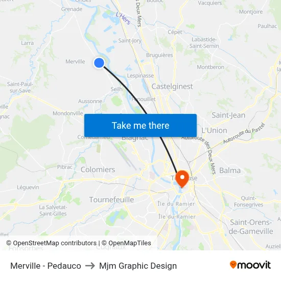 Merville - Pedauco to Mjm Graphic Design map