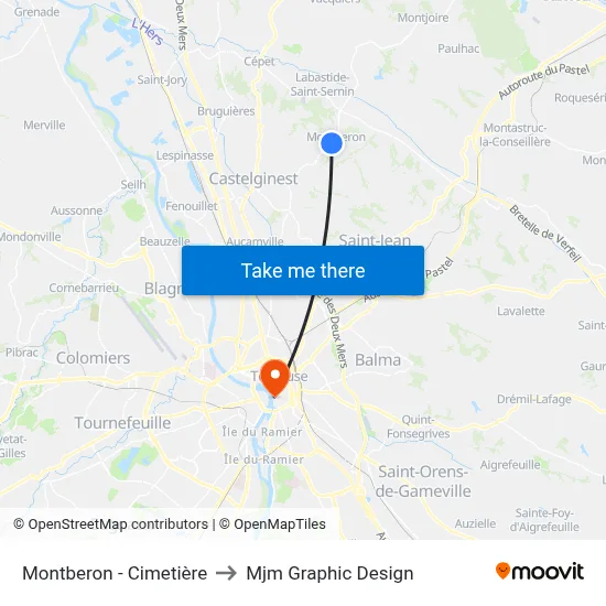 Montberon - Cimetière to Mjm Graphic Design map