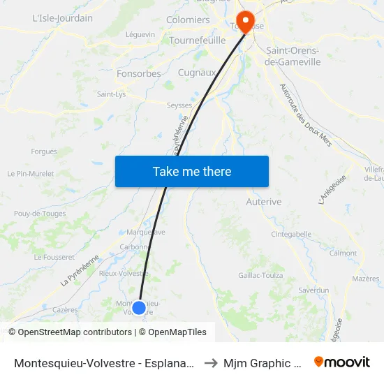 Montesquieu-Volvestre - Esplanade Du Nord to Mjm Graphic Design map