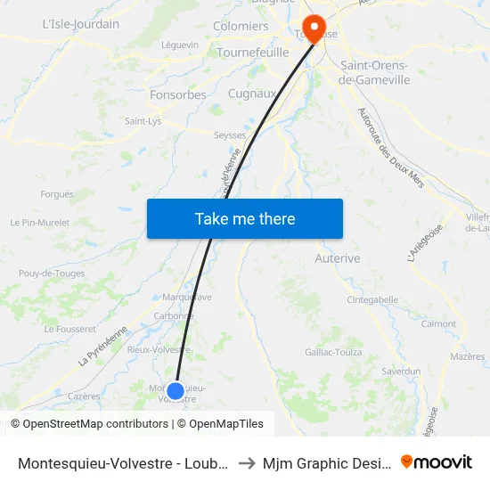 Montesquieu-Volvestre - Loubère to Mjm Graphic Design map