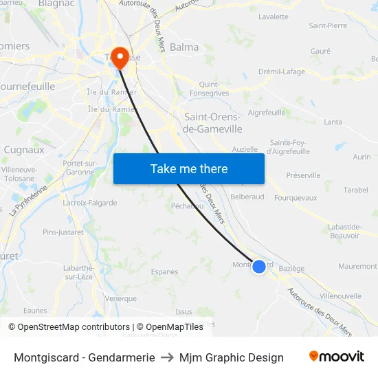 Montgiscard - Gendarmerie to Mjm Graphic Design map