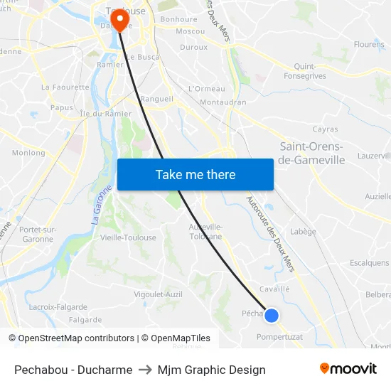 Pechabou - Ducharme to Mjm Graphic Design map