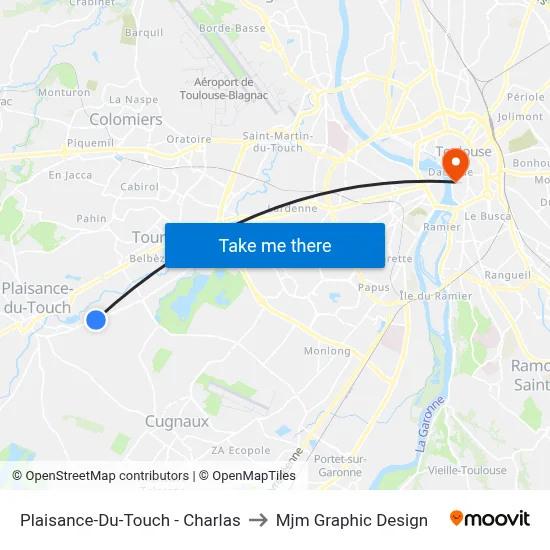 Plaisance-Du-Touch - Charlas to Mjm Graphic Design map
