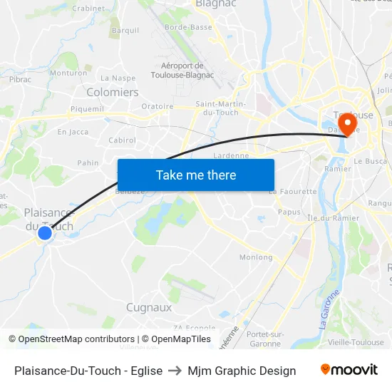 Plaisance-Du-Touch - Eglise to Mjm Graphic Design map