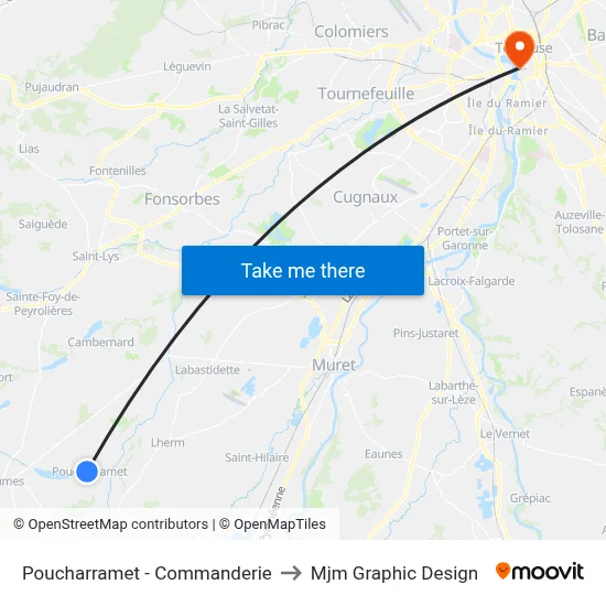 Poucharramet - Commanderie to Mjm Graphic Design map