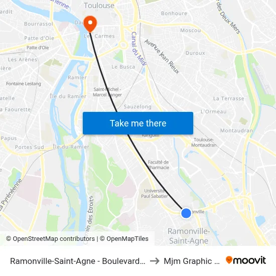 Ramonville-Saint-Agne - Boulevard F. Mitterrand to Mjm Graphic Design map