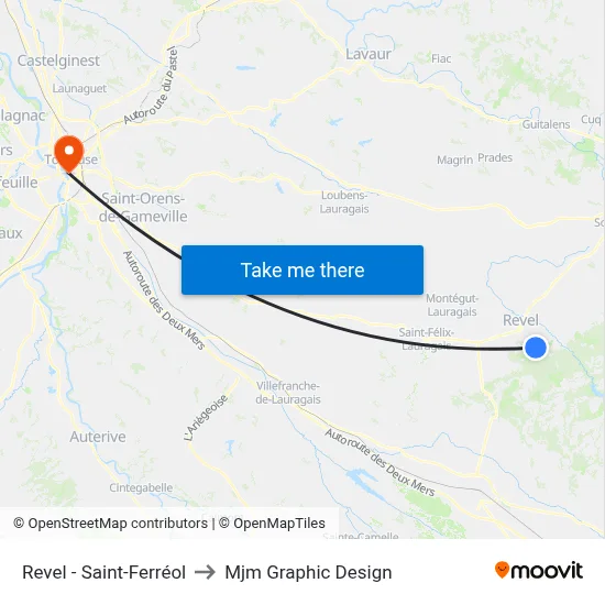 Revel - Saint-Ferréol to Mjm Graphic Design map