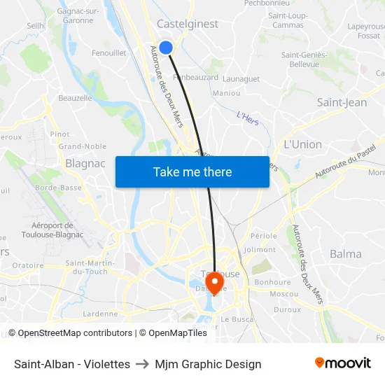 Saint-Alban - Violettes to Mjm Graphic Design map