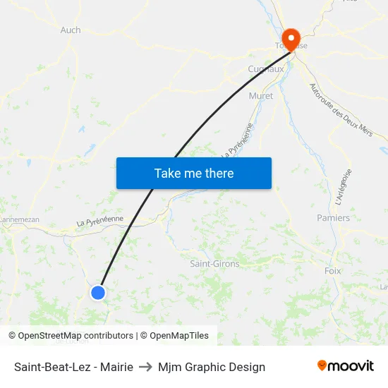 Saint-Beat-Lez - Mairie to Mjm Graphic Design map